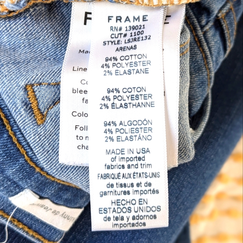 Frame Distressed Skinny with raw hem sz 26 - Picture 8 of 12